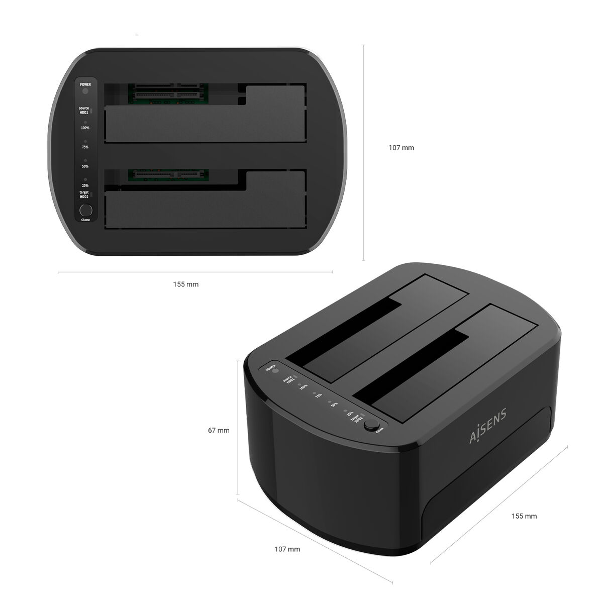 Laddstation Aisens ASDS-D03B Svart - 3