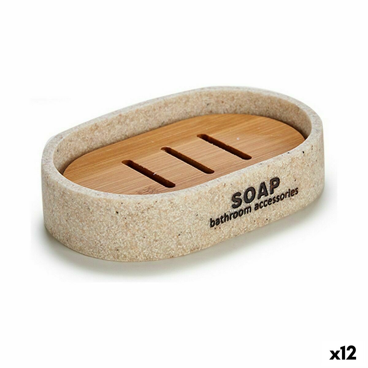 Tvålfat Berilo Beige Harts 8 x 2,5 x 12,5 cm 12,5 x 2,5 x 8,5 cm (12 antal)