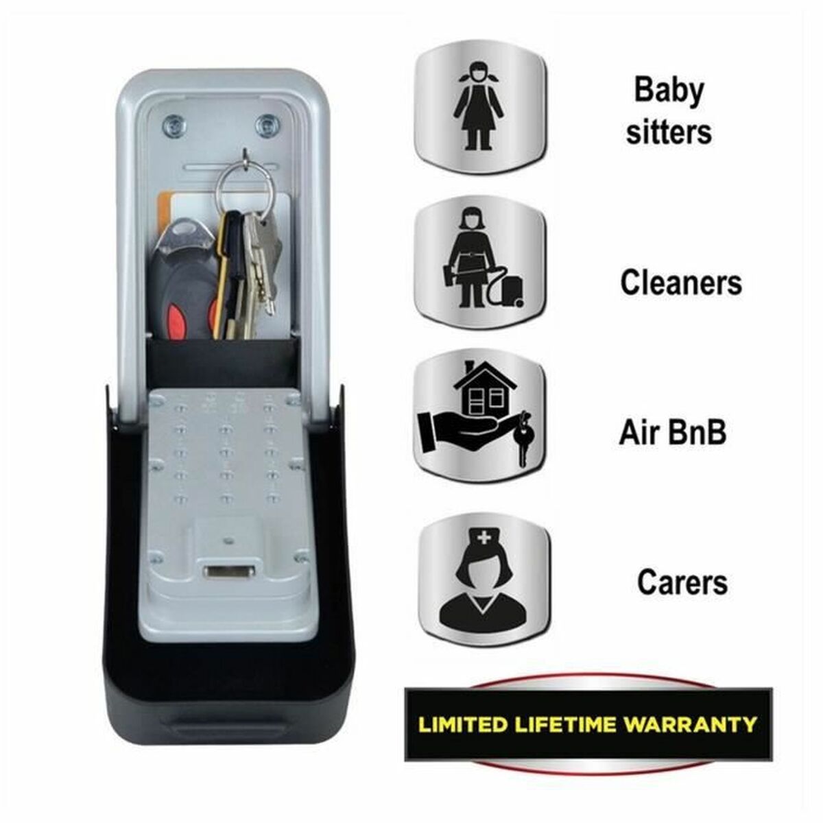 Kassaskåp Master Lock 5426EURD Nycklar Grå Svart/Grå Metall/Plast 17,3 x 13,3 x 7,5 cm (1 antal) - 4
