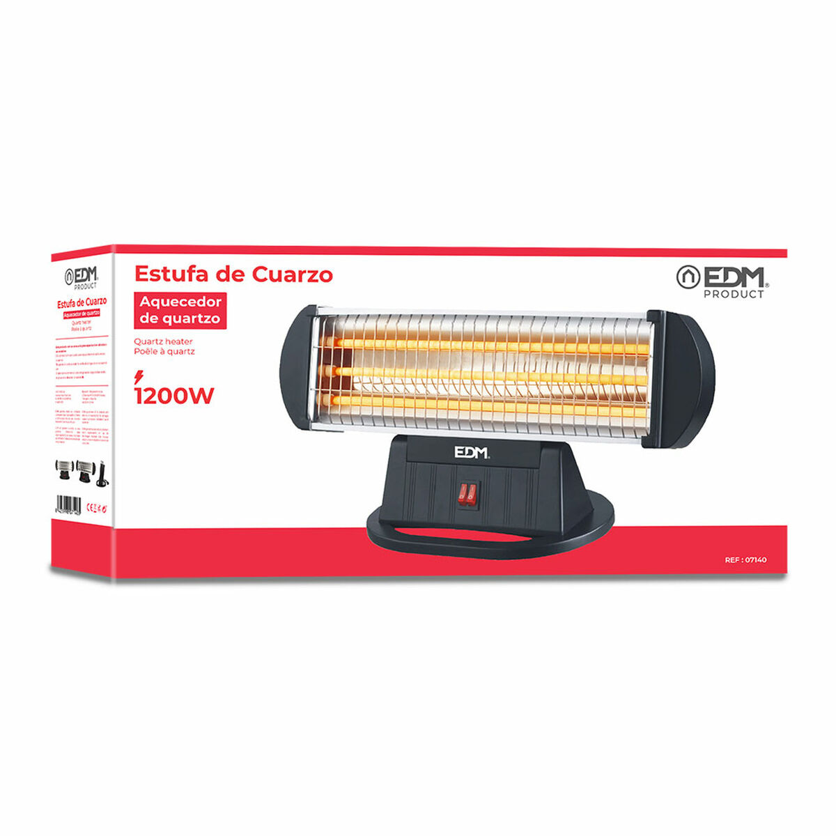 Kvartsvärmare EDM 07140 07140 Svart 1200 W - 5