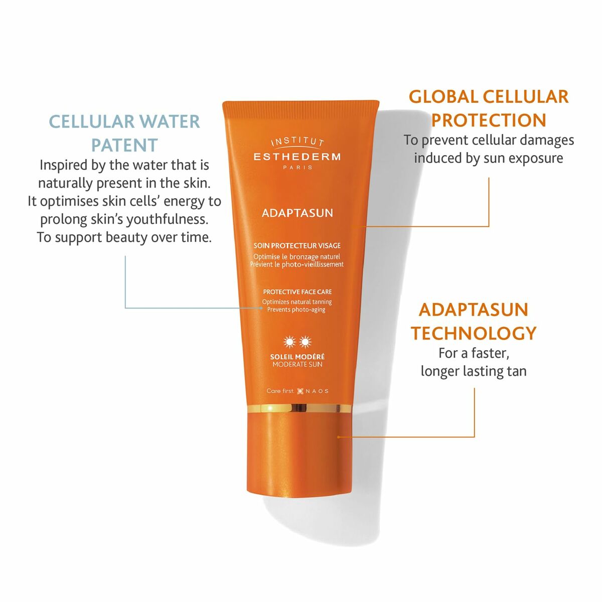 Ansiktssolkräm Institut Esthederm ADAPTASUN 50 ml - 2