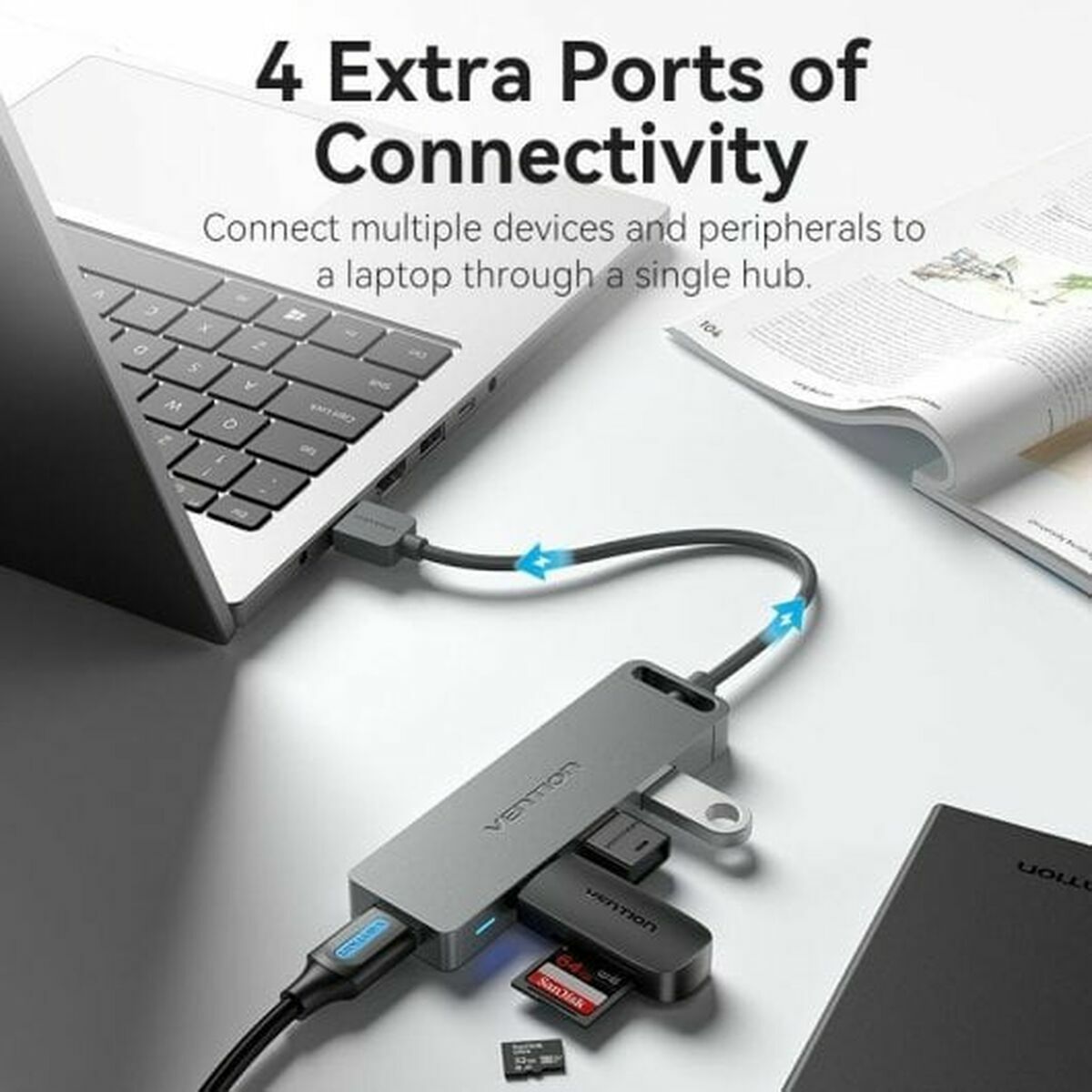 USB-HUB Vention CHLBB Svart - 7