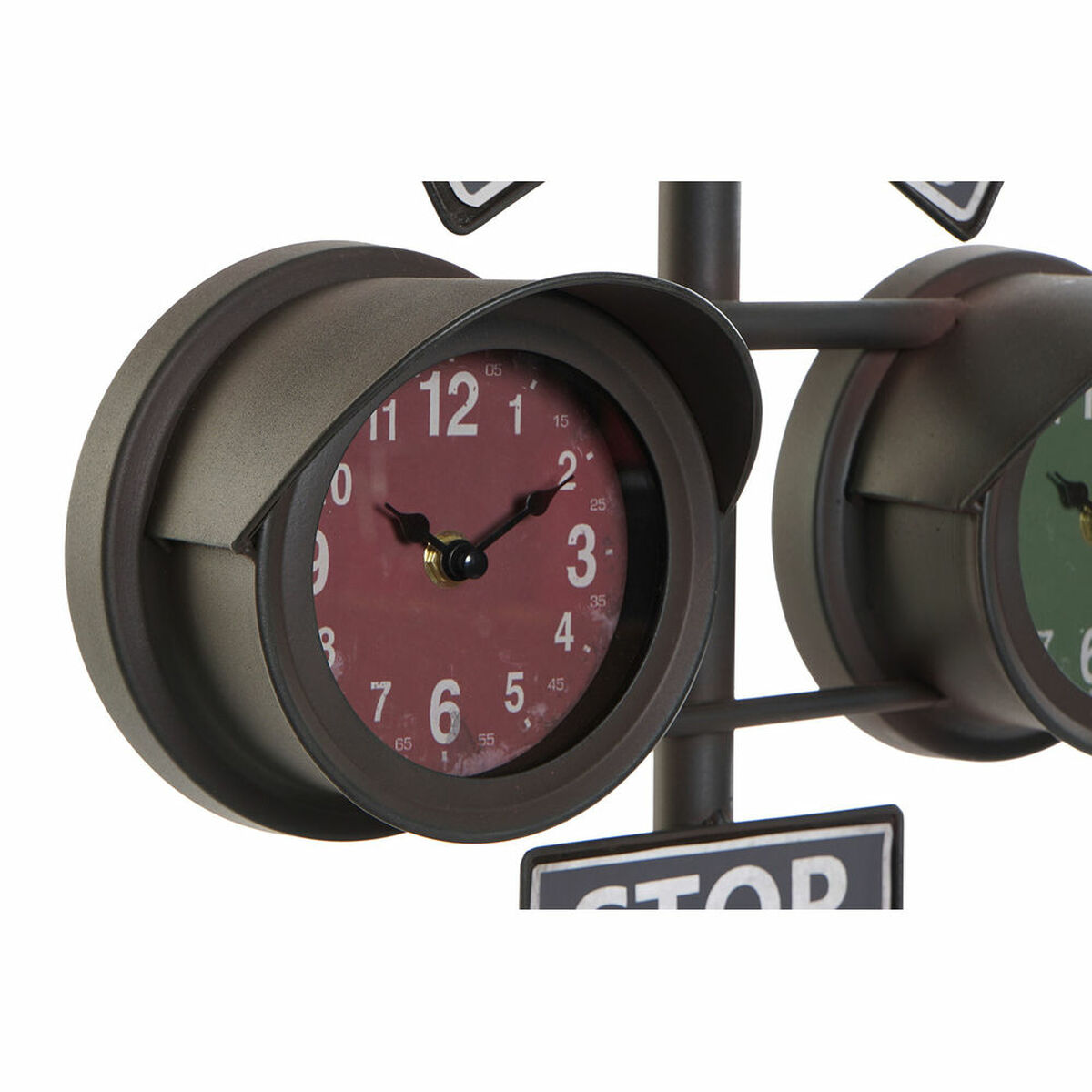 bordsklocka DKD Home Decor Svart Vintage Rödljus - 8