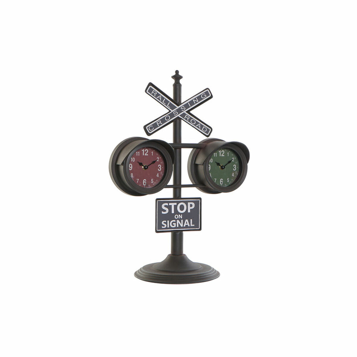 bordsklocka DKD Home Decor Svart Vintage Rödljus - 4