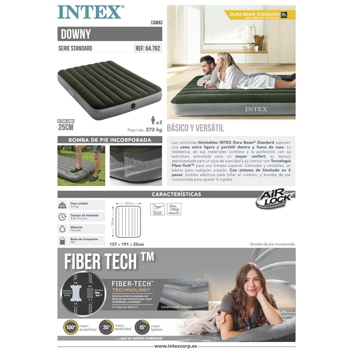 Luftmadrass Intex Grön - 2
