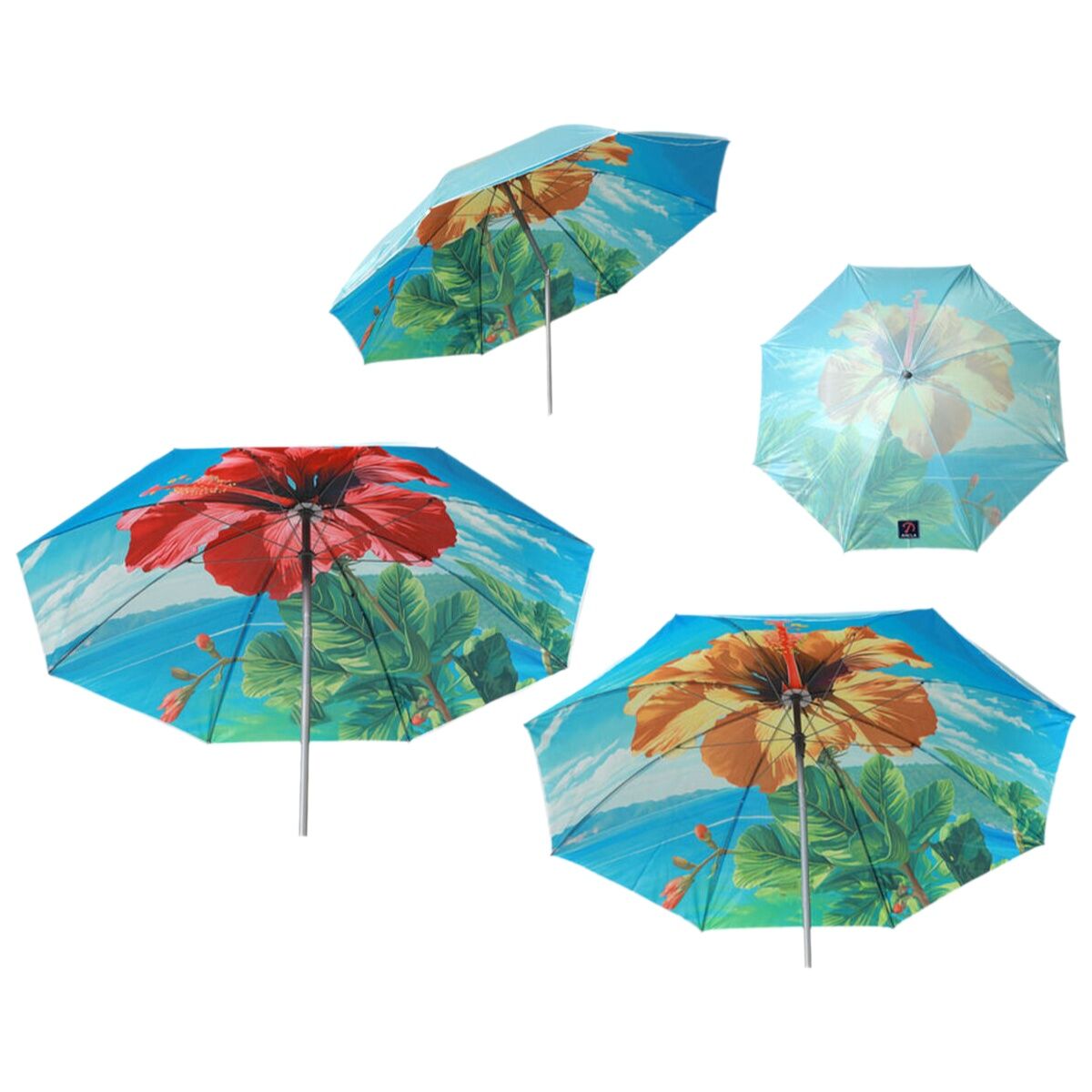 Parasoll Ø 220 cm SPF50+ Blomster