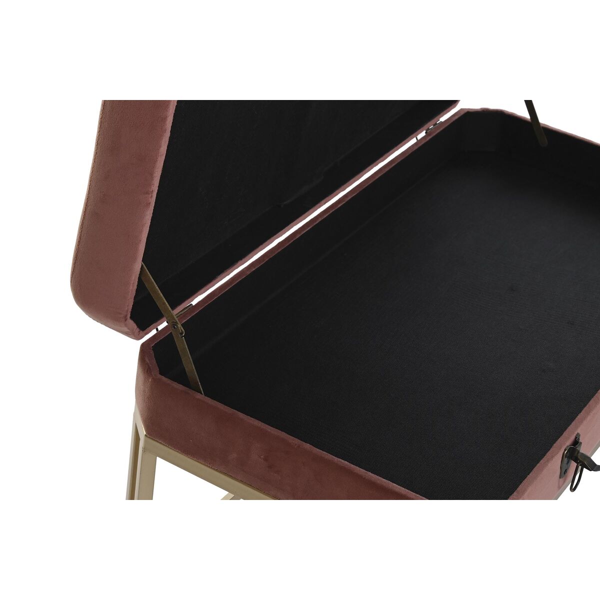 Sittpall DKD Home Decor   Rosa Gyllene Metall Sammet (80 x 40 x 47 cm) - 9