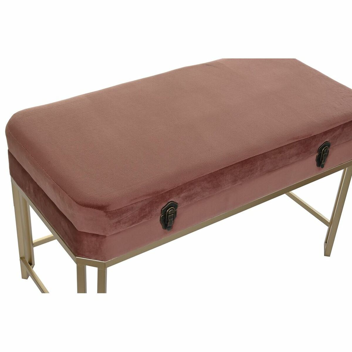 Sittpall DKD Home Decor   Rosa Gyllene Metall Sammet (80 x 40 x 47 cm) - 10