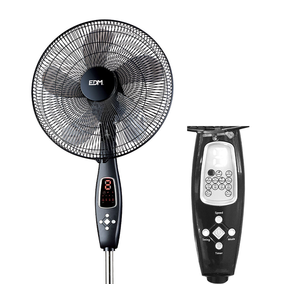 Stående Fläkt EDM 33967 Svart 60 W - 5