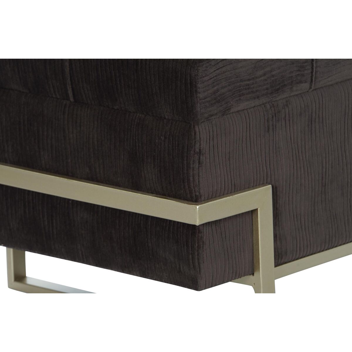 Sittpall DKD Home Decor   Gyllene Metall Brun Sammet (120 x 42 x 48 cm) - 2