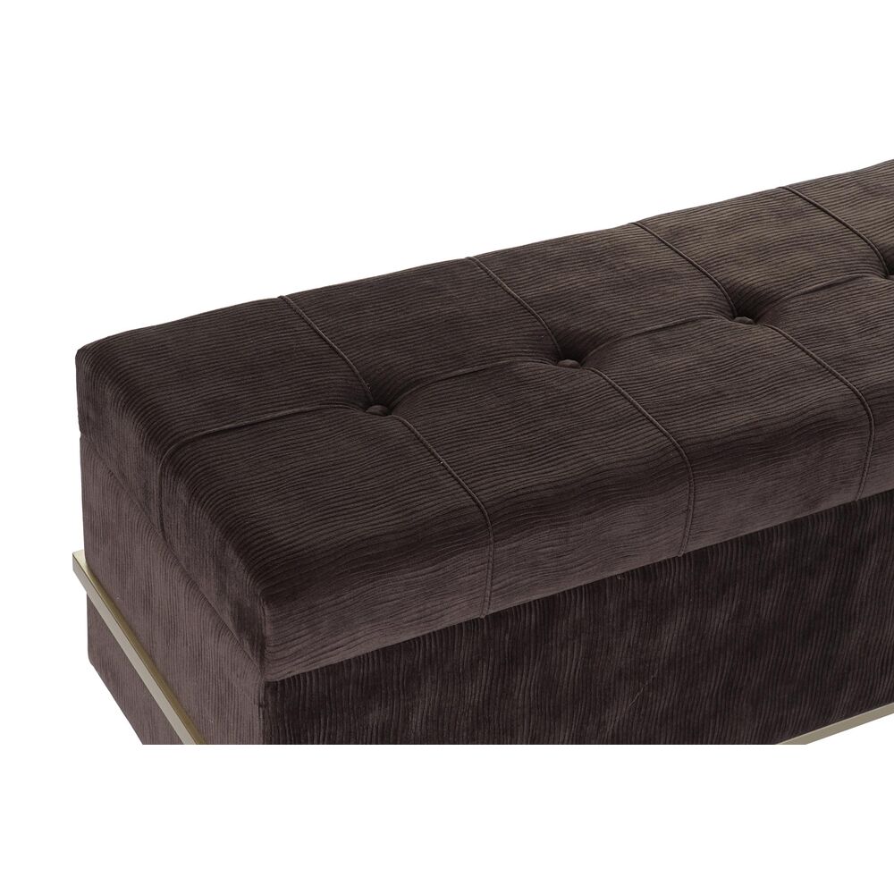 Sittpall DKD Home Decor   Gyllene Metall Brun Sammet (120 x 42 x 48 cm) - 3