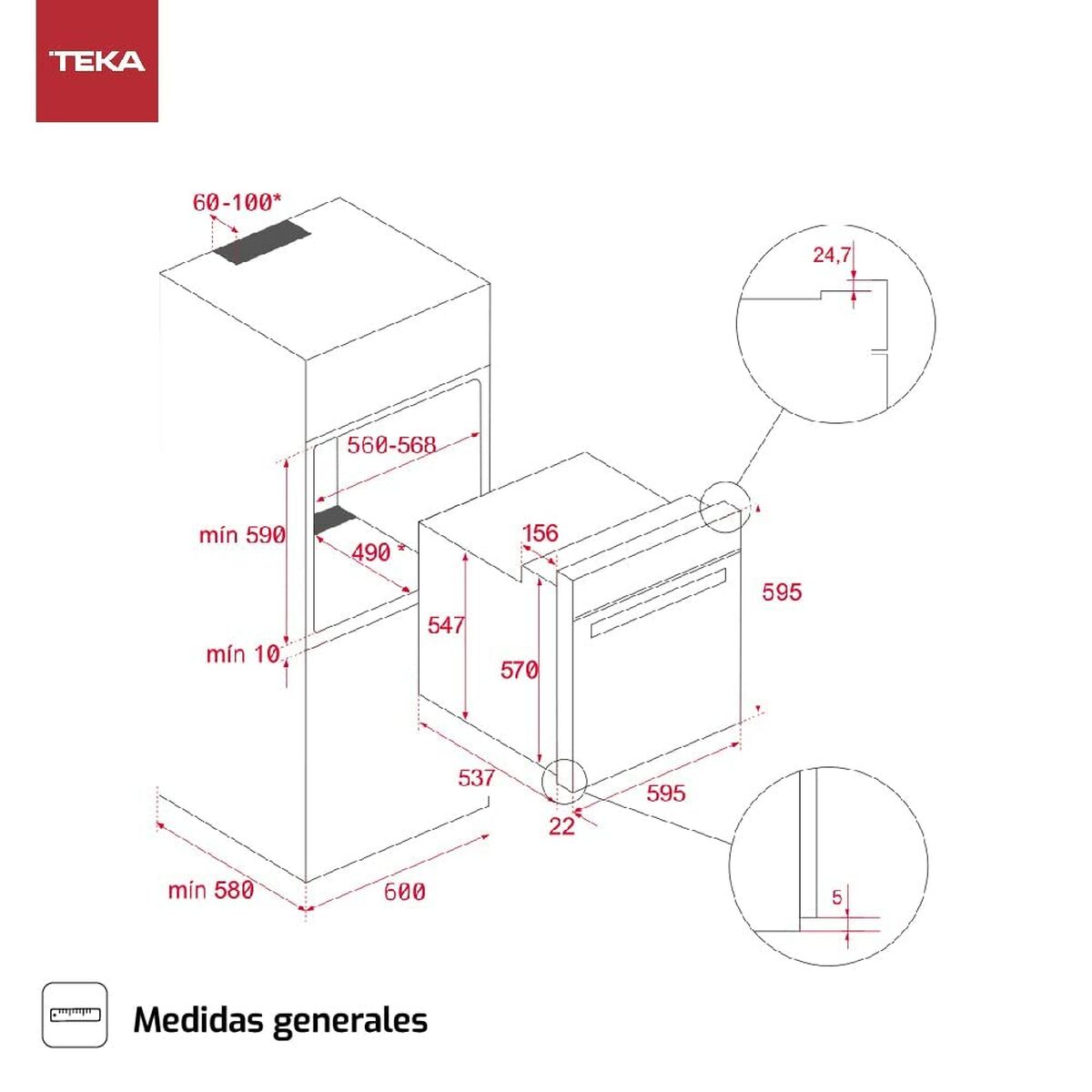 Pyrolytisk ugn Teka HSB620P 3552 W 70 L - 2