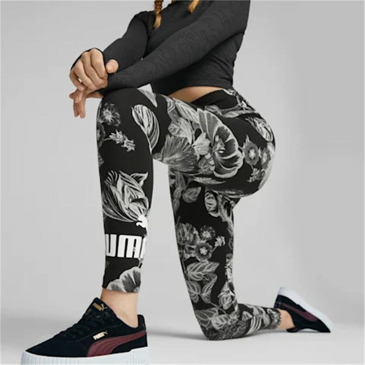 Sport-leggings, Dam Puma Frozen Flower Svart - 8