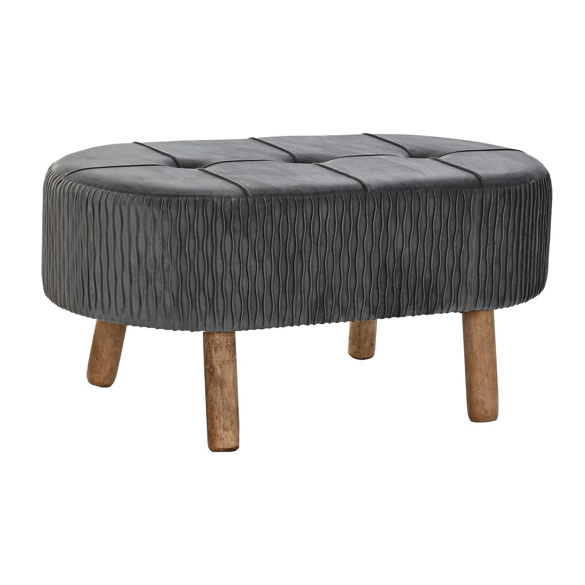 Sittpall DKD Home Decor   Grå Naturell Mörkgrå Trä 80 x 46 x 38 cm - 5