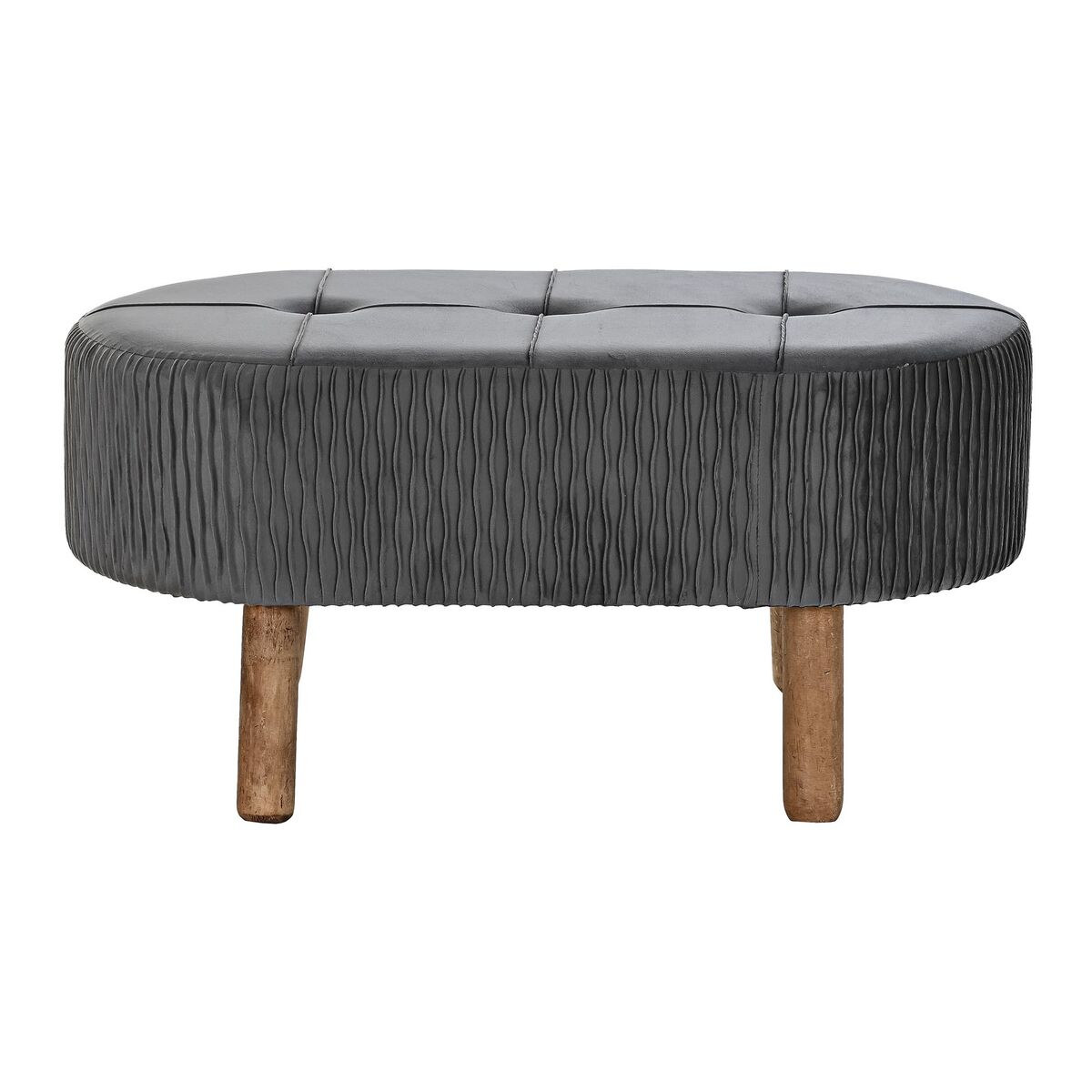 Sittpall DKD Home Decor   Grå Naturell Mörkgrå Trä 80 x 46 x 38 cm - 3