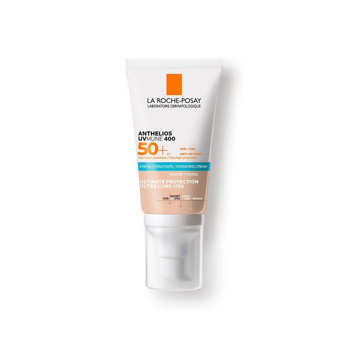Solskydd med färg La Roche Posay Anthelios Uvmune 50 ml Vit Spf 50 Kräm Hydrerande kräm med färg