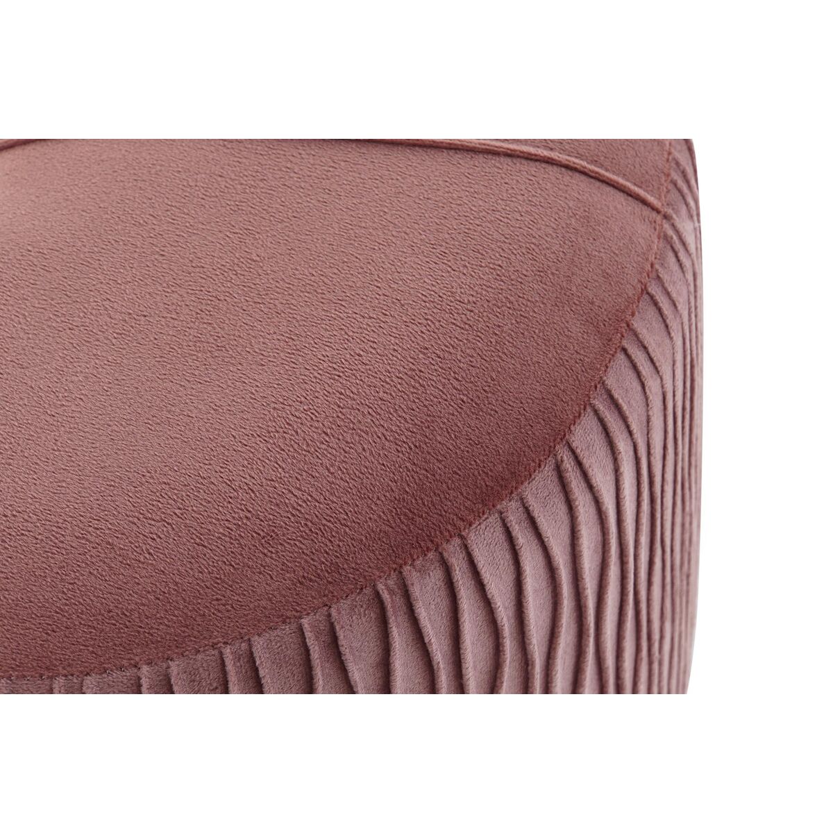 Sittpall DKD Home Decor   Naturell Rosa Trä Sammet (60 x 35 x 36 cm) - 2
