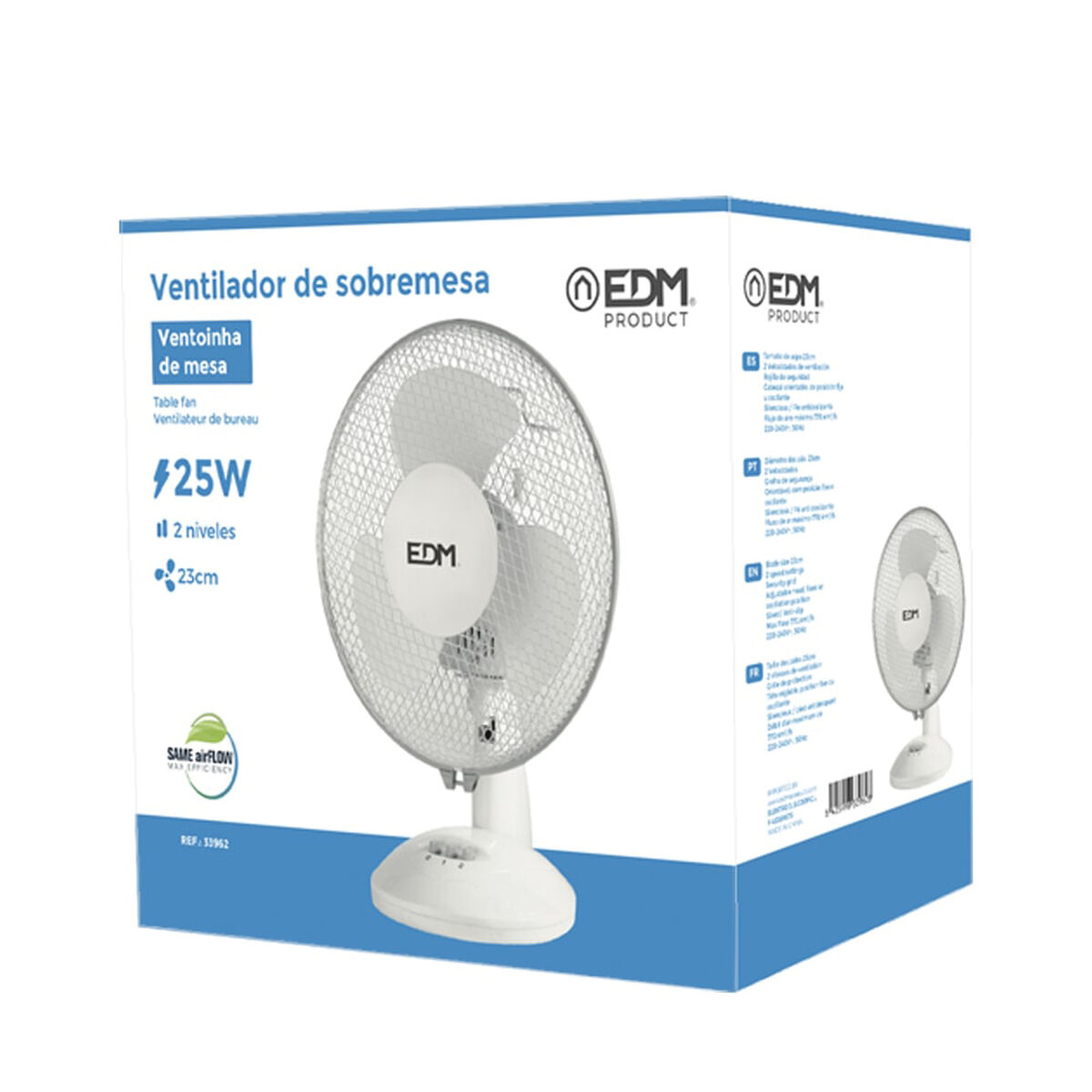 Bordsfläkt EDM 33962 Vit 25 W Ø 23 x 36 cm - 6