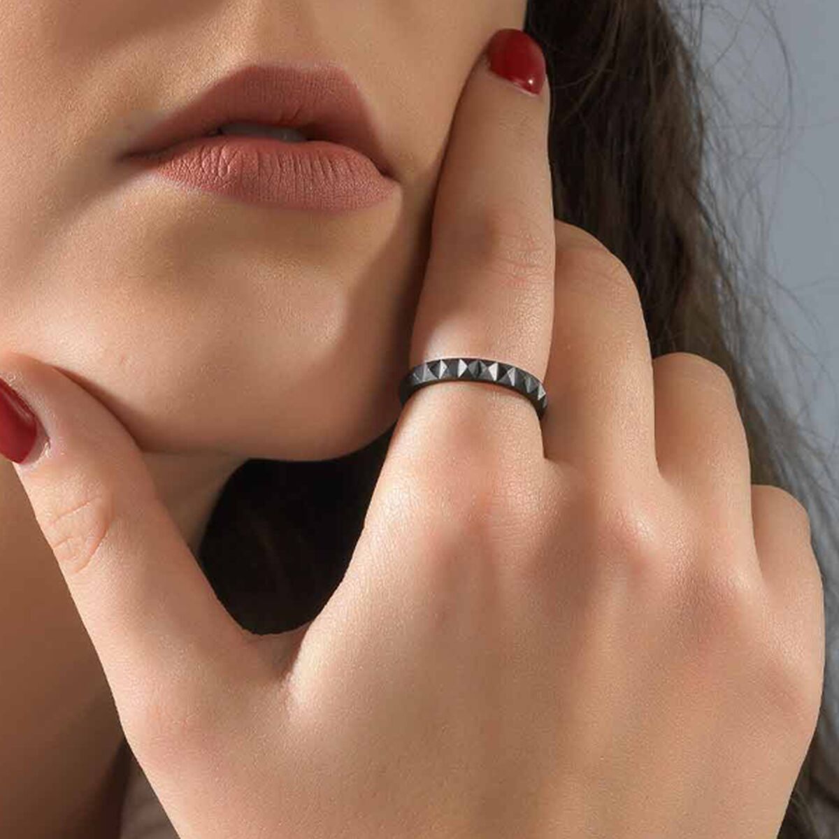 Herr ring AN Jewels AR.R1NS06BK-7 7 - 5