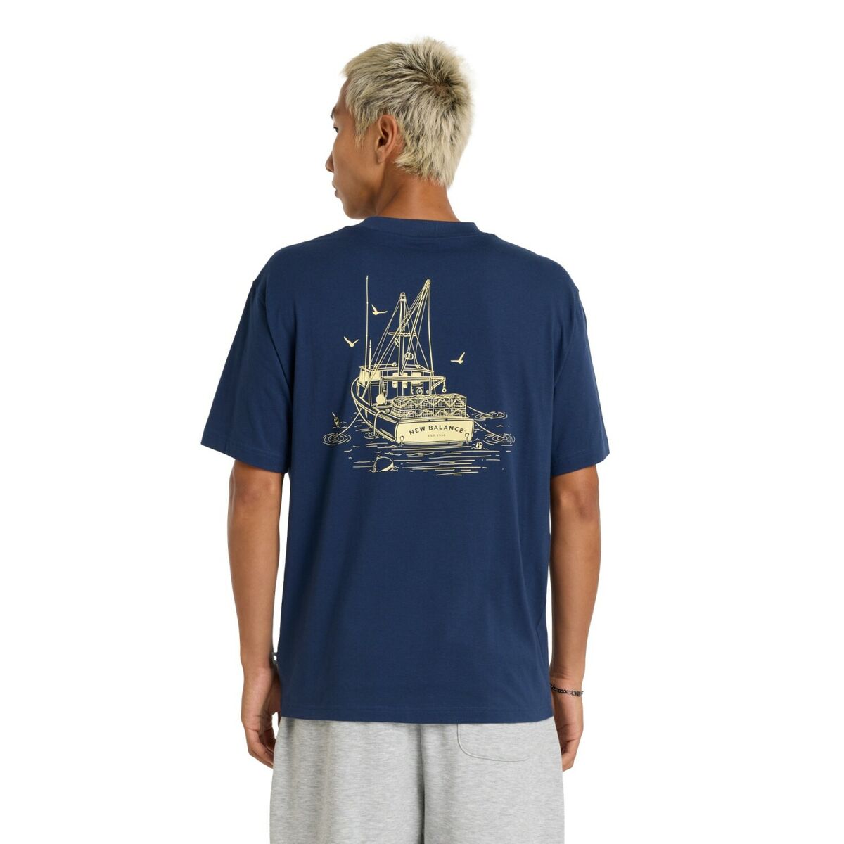 T-shirt med kortärm Herr New Balance LOB BOT SS MT51923 NNY Marinblå - 2