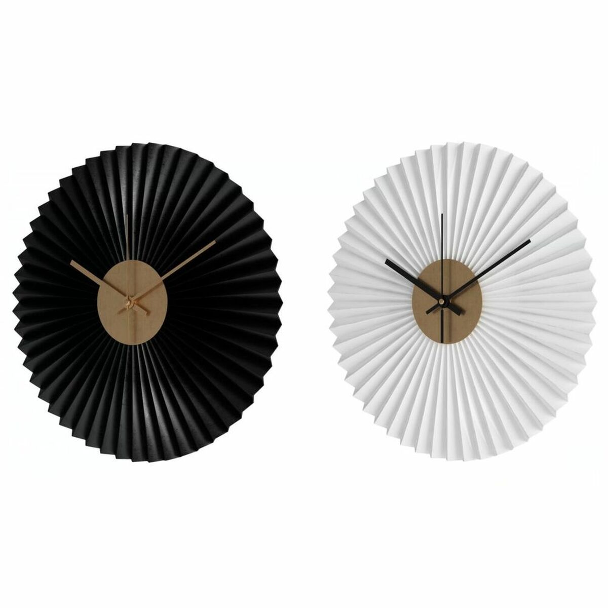 Väggklocka DKD Home Decor Vit Svart Vit/Svart Järn Plast Modern 30 x 4 x 30 cm (2 antal) - 2