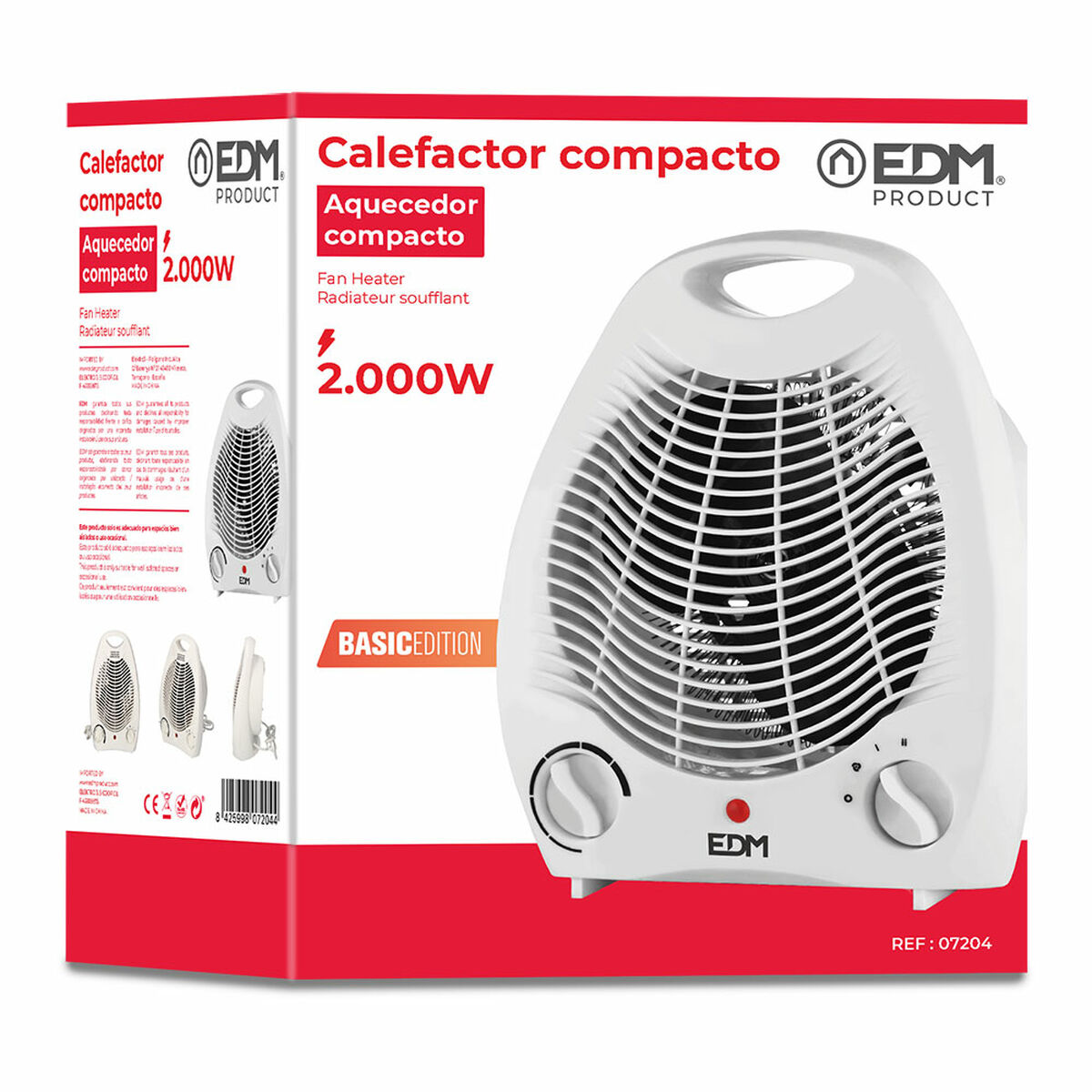 Vertikalt värmeelement EDM 07204 Vit 1000 - 2000 W - 5