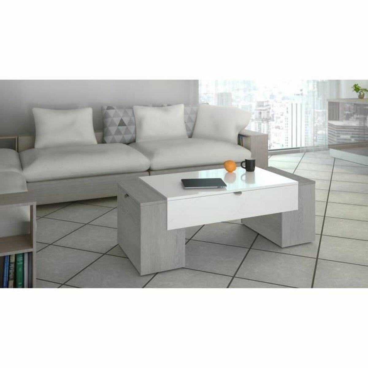 Soffbord Lucky 123 x 42 x 55 cm Vit - 3