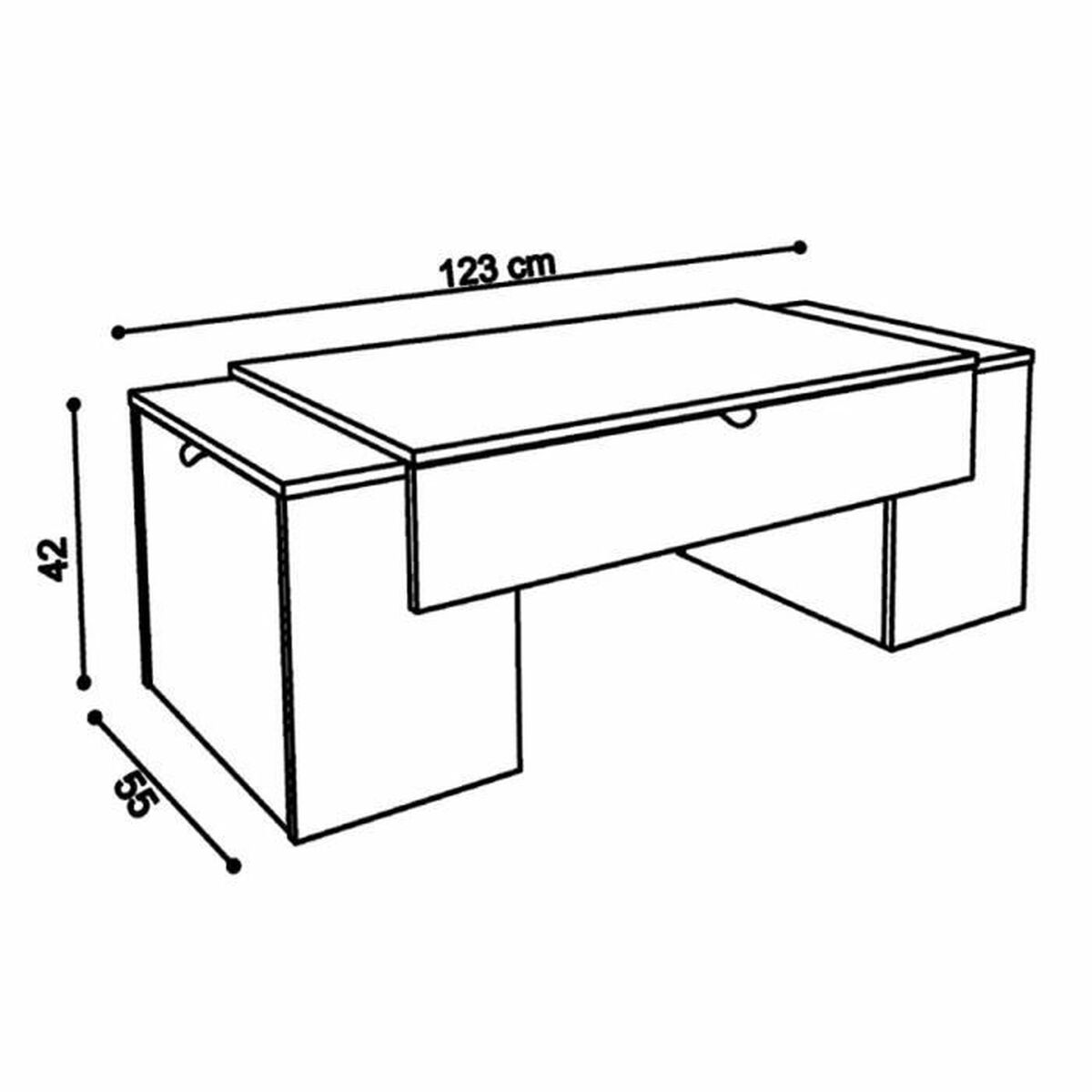Soffbord Lucky 123 x 42 x 55 cm Vit - 5