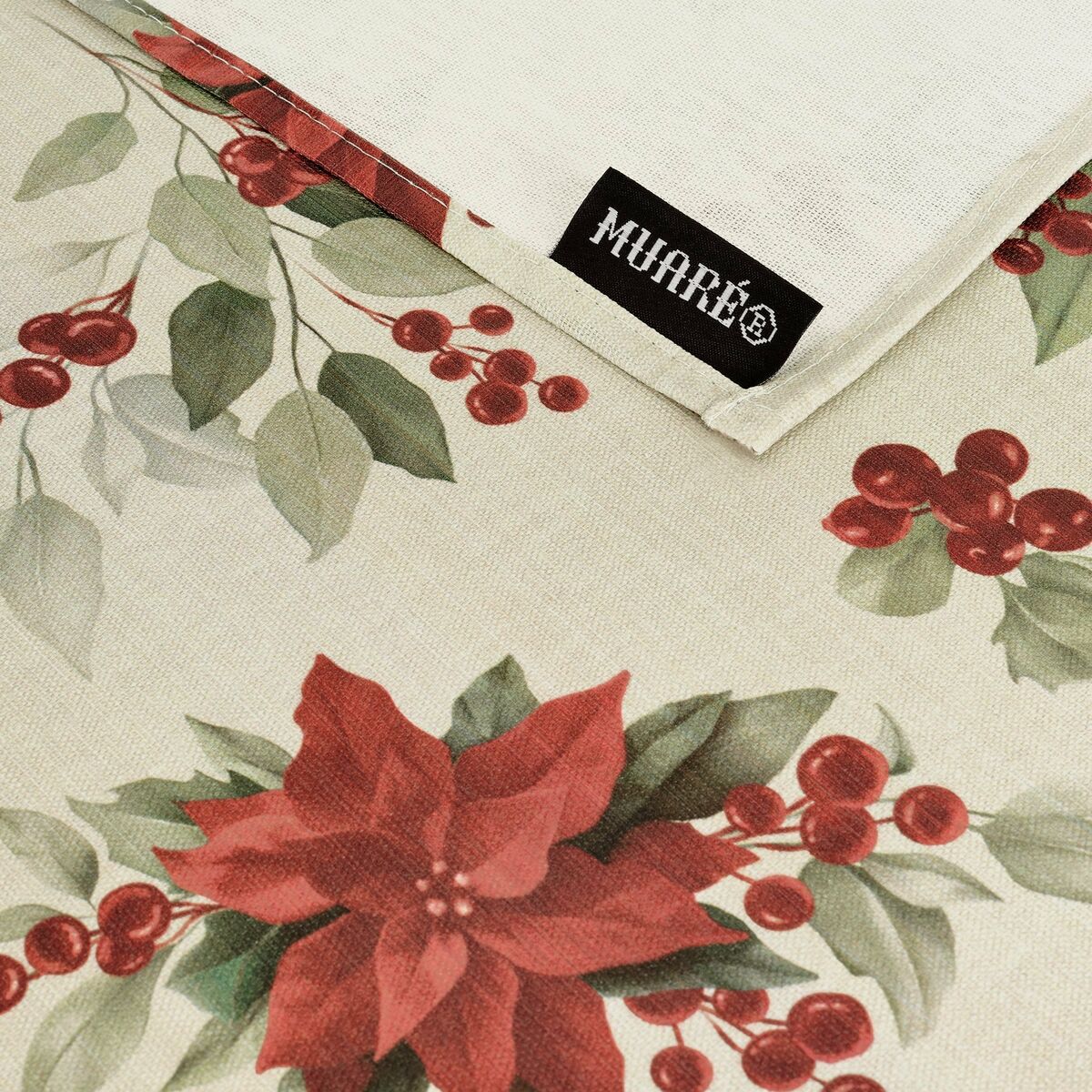 Fläckresistent bordsduk i harts Belum Christmas Röd Grön linne 100 x 150 cm - 3