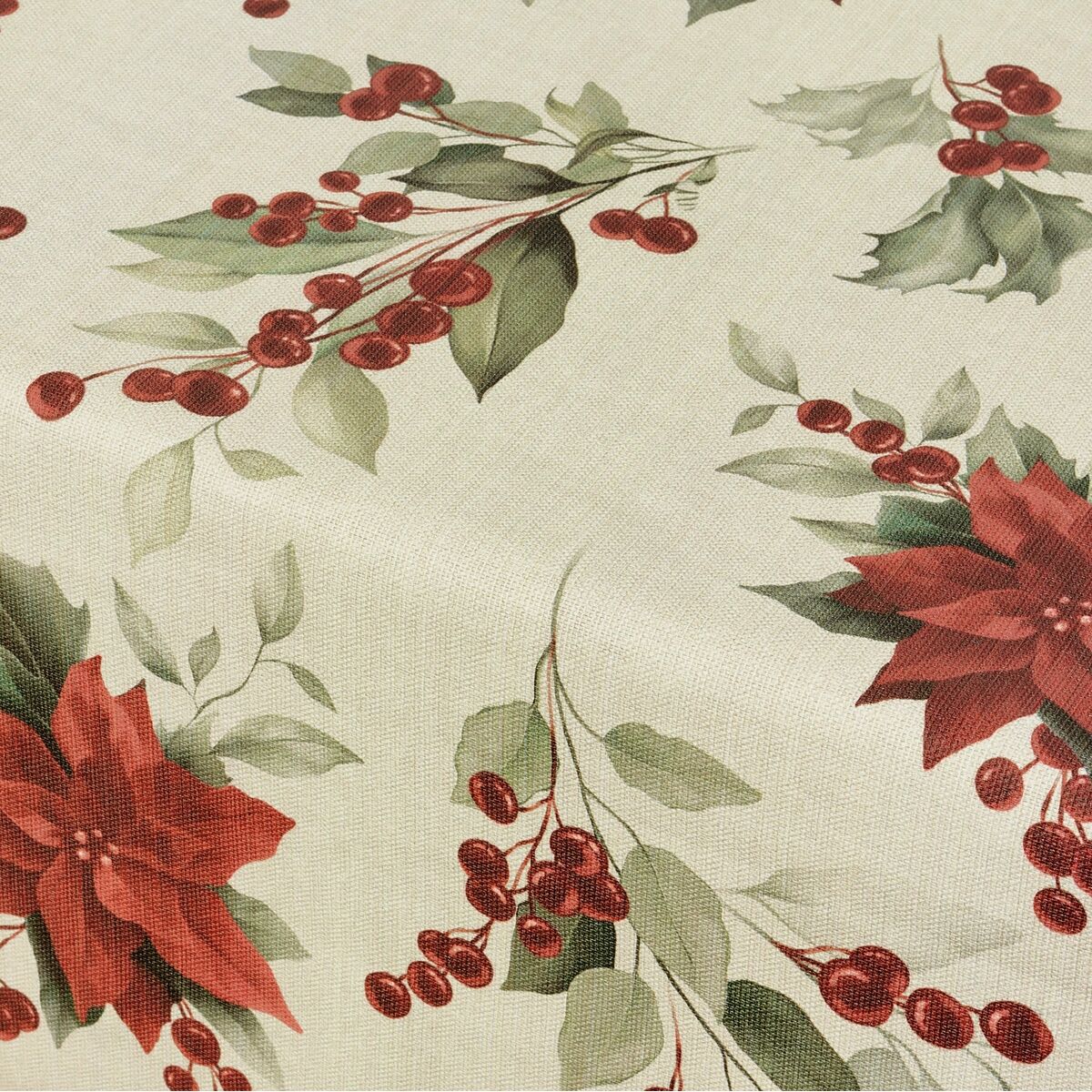 Fläckresistent bordsduk i harts Belum Christmas Röd Grön linne 100 x 150 cm - 7