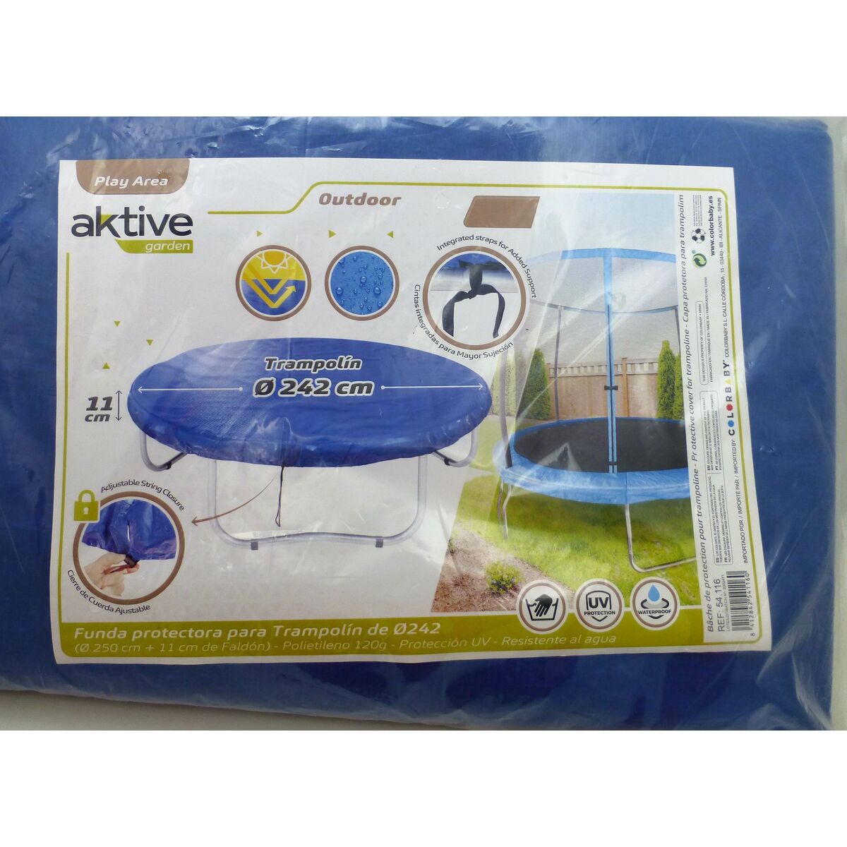 Skyddspresenning Aktive Elastisk säng Blå Ø 244 cm (6 antal) - 15