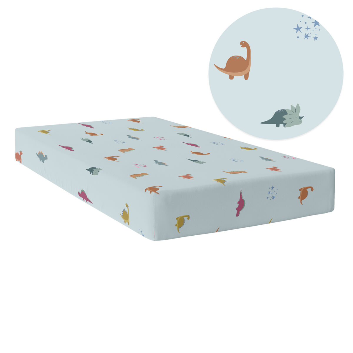 Underlakan HappyFriday Multicolour 90 x 200 x 32 cm Dinosaurier - 2