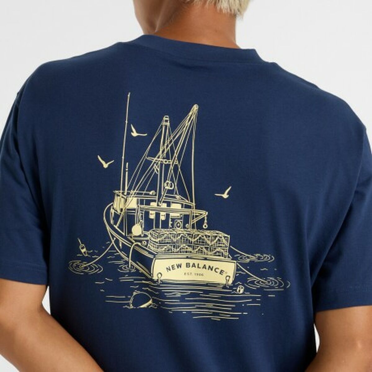 T-shirt med kortärm Herr New Balance LOB BOT SS MT51923 NNY Marinblå - 3