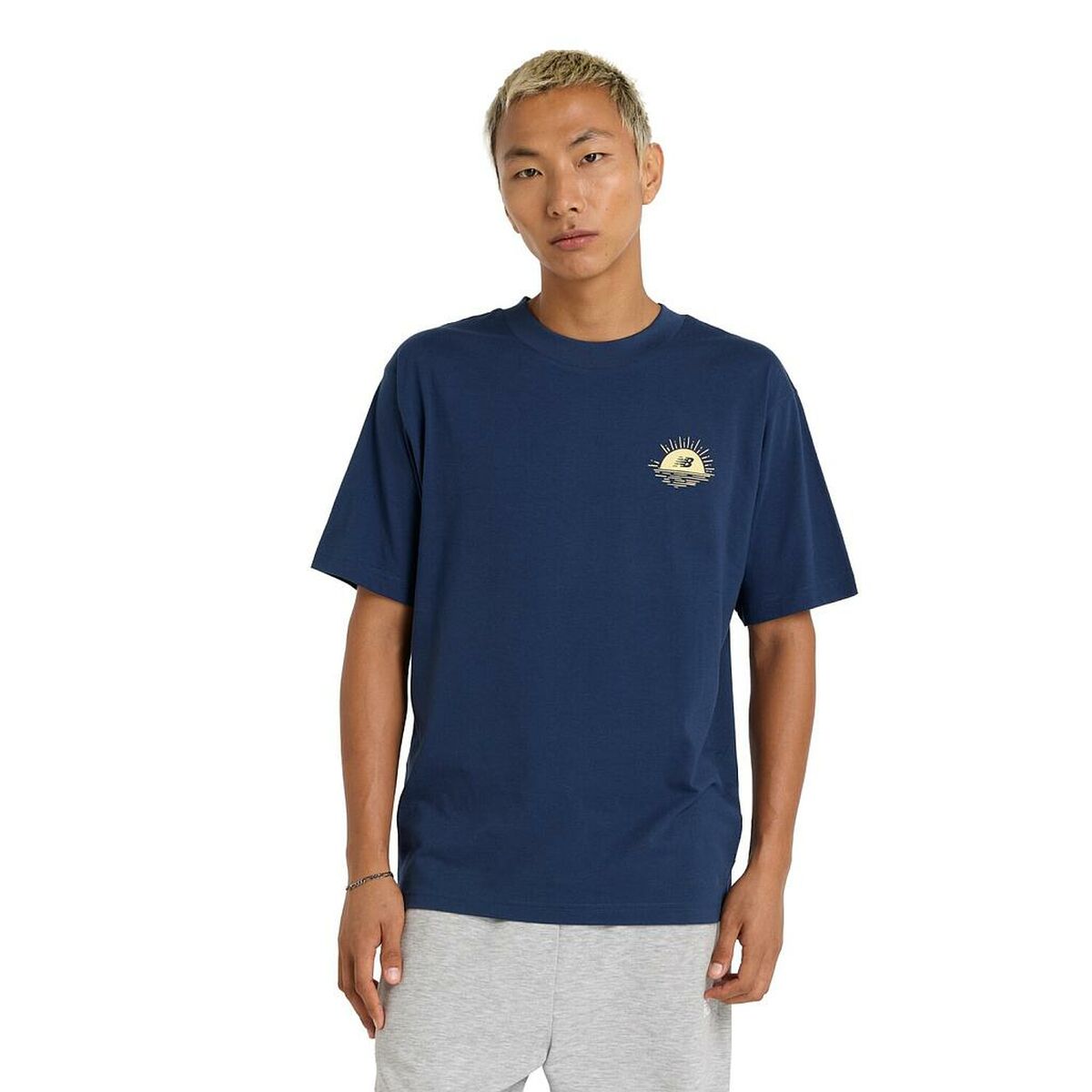 T-shirt med kortärm Herr New Balance LOB BOT SS MT51923 NNY Marinblå