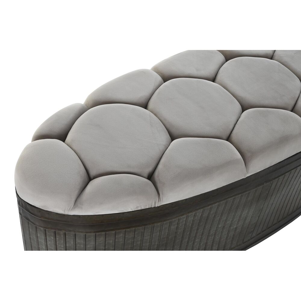 Sittpall DKD Home Decor   Beige Metall Polyester Mörkbrun (121 x 44 x 47,5 cm) - 4
