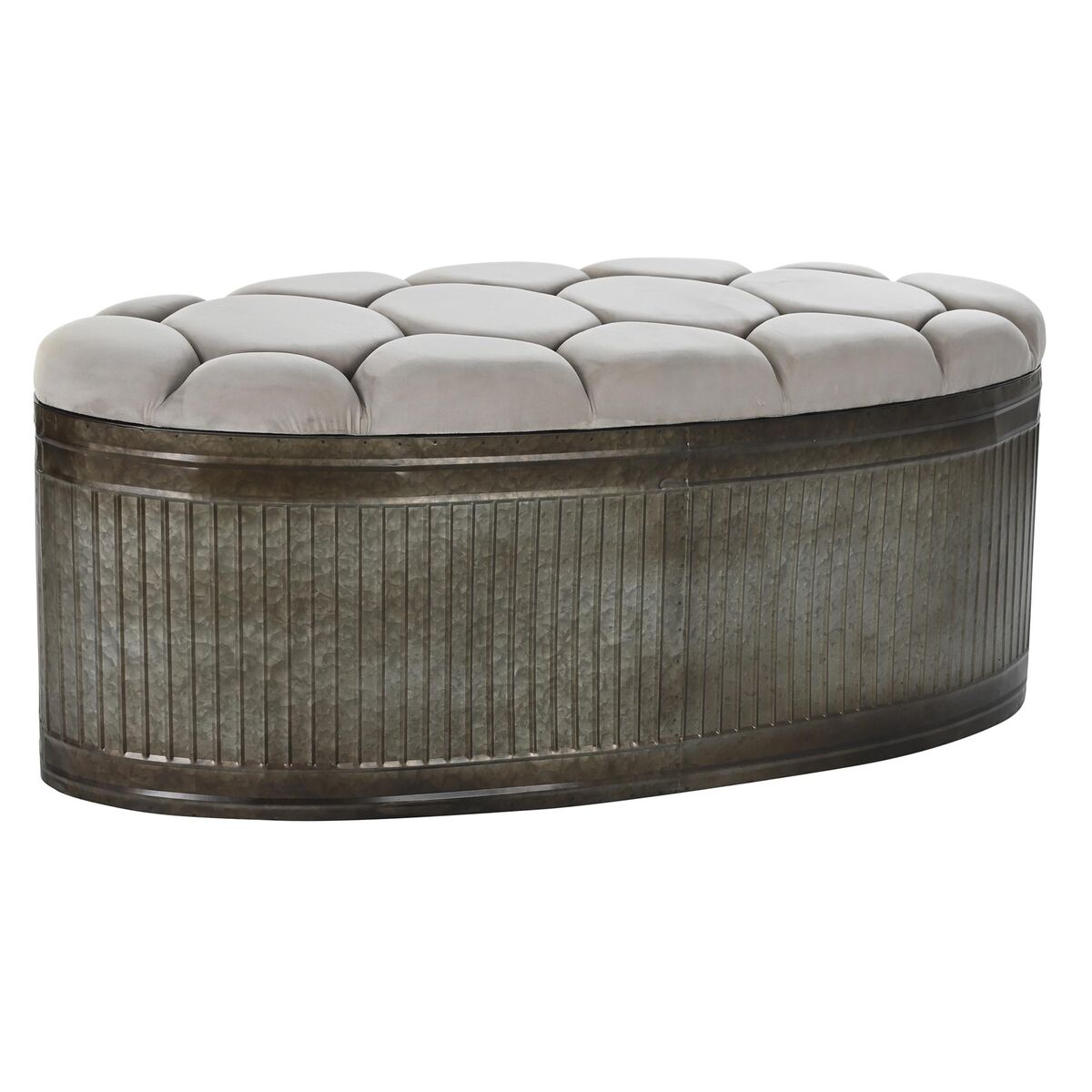 Sittpall DKD Home Decor   Beige Metall Polyester Mörkbrun (121 x 44 x 47,5 cm)