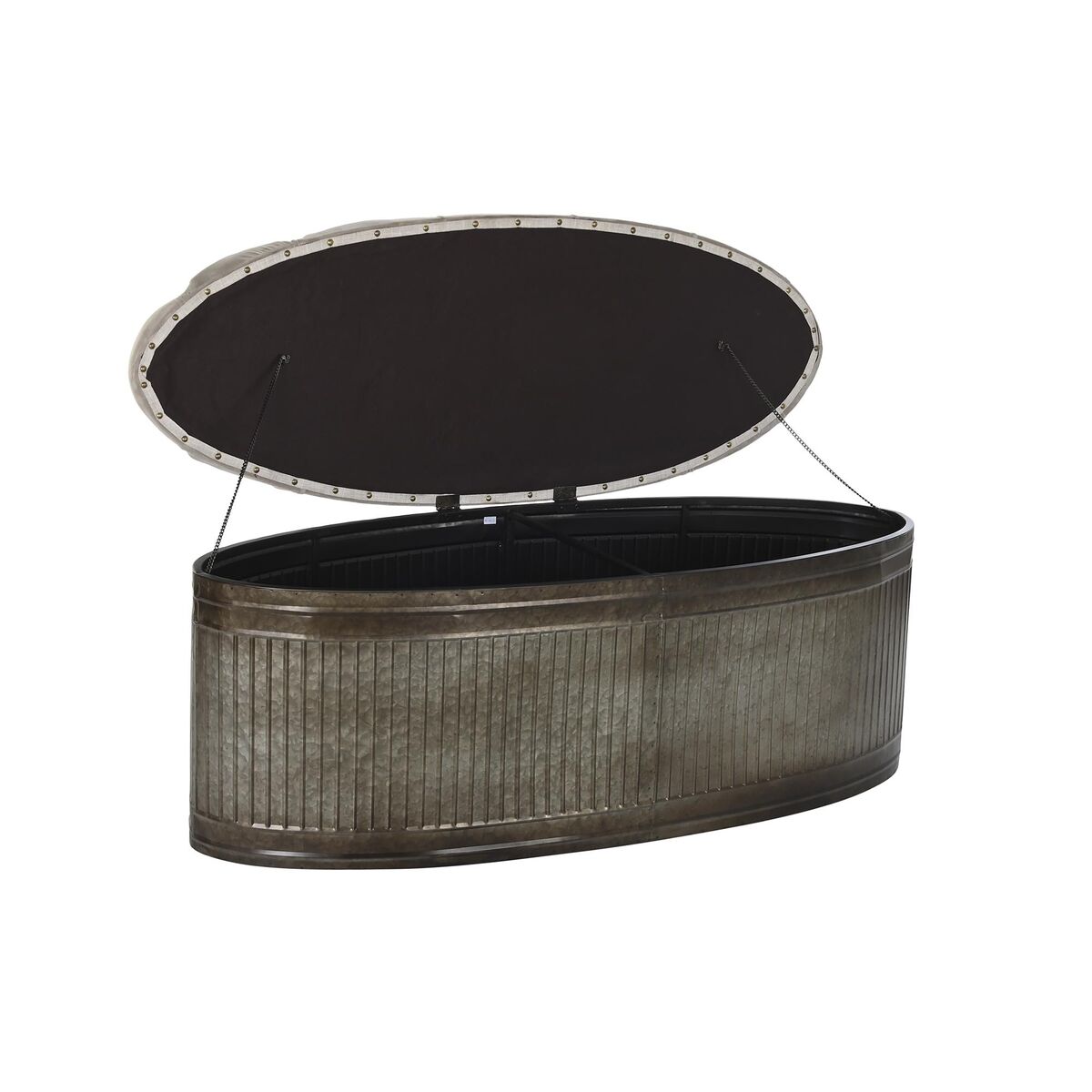 Sittpall DKD Home Decor   Beige Metall Polyester Mörkbrun (121 x 44 x 47,5 cm) - 6