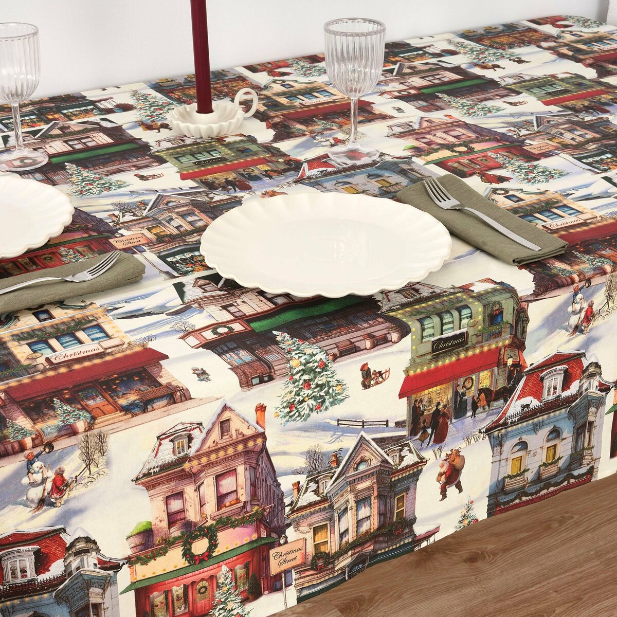 Fläckresistent bordsduk i harts Belum Christmas City Multicolour 250 x 150 cm - 3