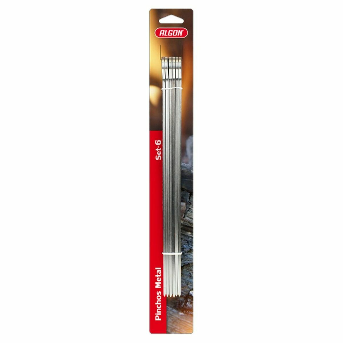 Set med grillspett för barbecue Algon Metall 6 Delar (24 antal) (33 cm x 4 mm) - 2