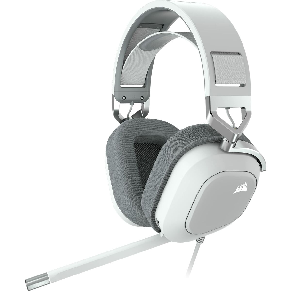 Hörlurar med Mikrofon Corsair HS80 RGB USB Vit