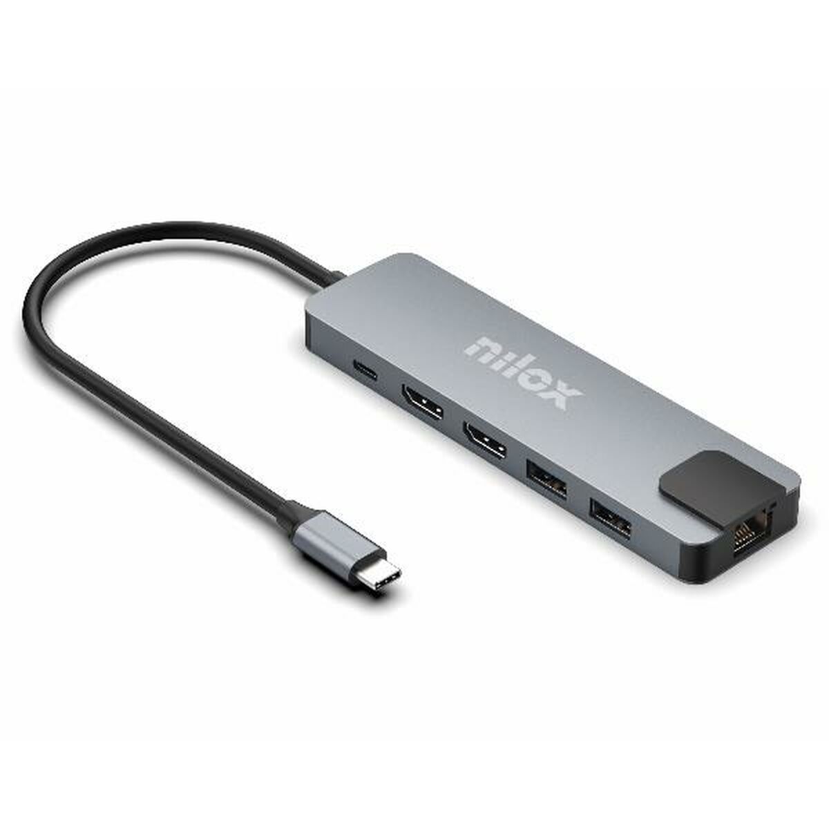 USB-HUB Nilox NXDSUSBC08 Grå