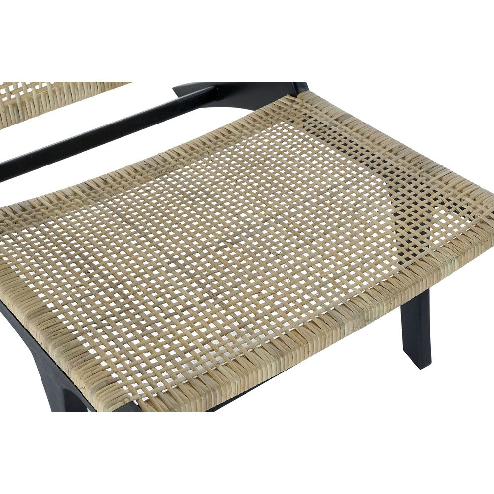 Fåtölj DKD Home Decor Svart Naturell Trä Teak 65 x 78 x 68 cm - 2