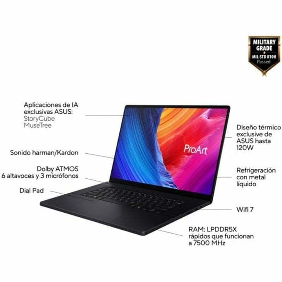 Bärbar dator Asus ProArt P16 16" 32 GB RAM 1 TB SSD Nvidia Geforce RTX 4070 Qwerty Spanska - 7