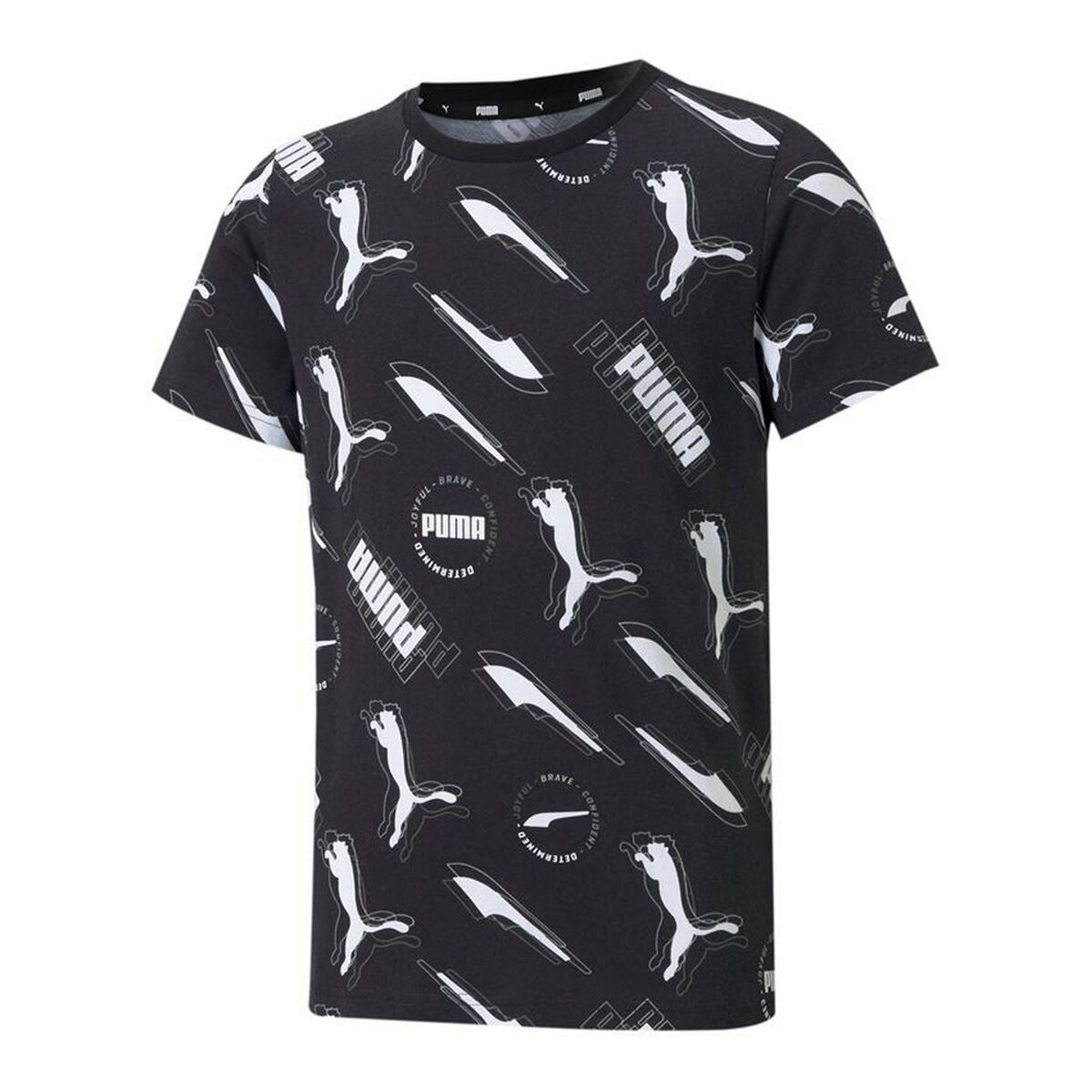 Barn T-shirt med kortärm Puma AOP Svart