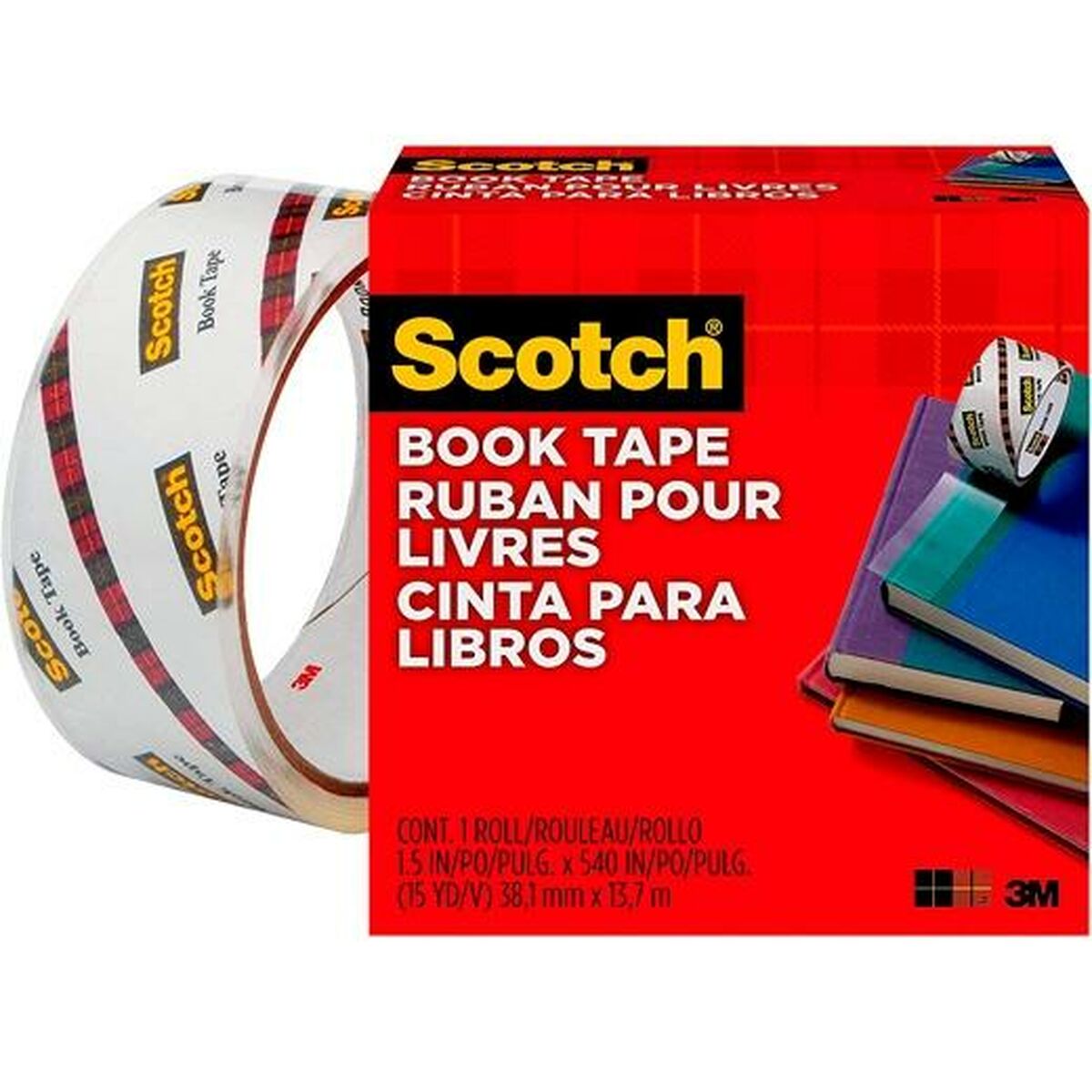 Självhäftande band Scotch 38,1 mm x 13,7 m Transparent polypropen (12 antal) - 2