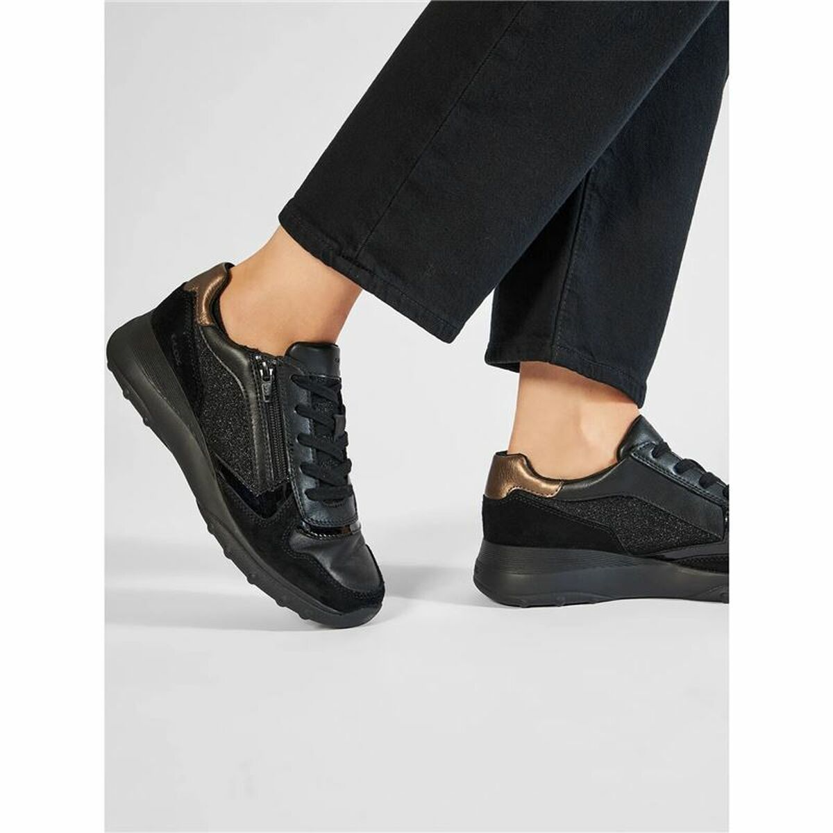 Sportskor Casual Dam Geox Alleniee Svart - 2
