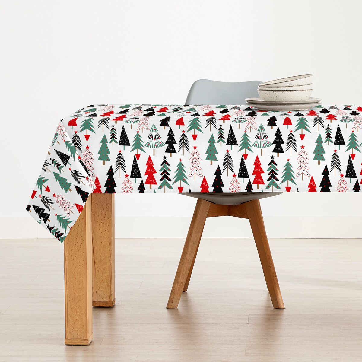 Fläckresistent bordsduk i harts Belum Laponia Vit Svart Röd Grön 300 x 150 cm - 3