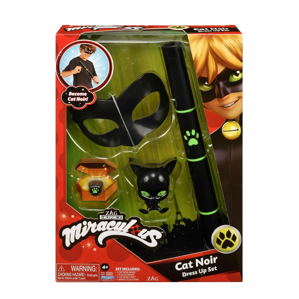 Maskeraddräkt för barn Miraculous: Tales of Ladybug & Cat Noir Transformation Set - Cat Noir 4 Delar Svart Multicolour - 5