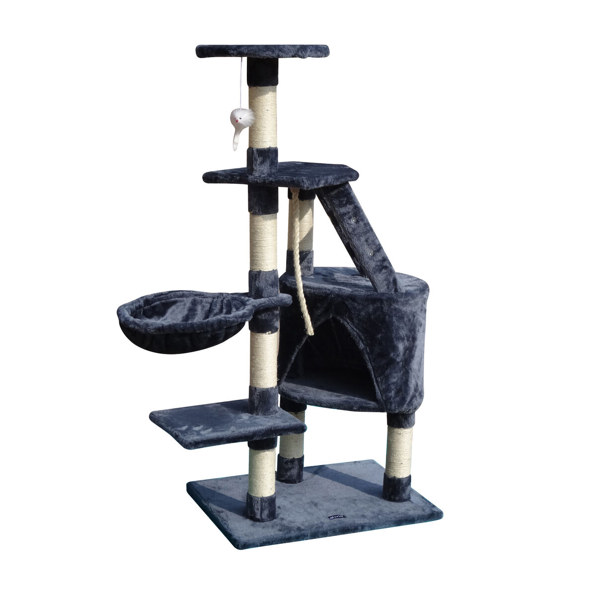 Klösträd för katter Gloria Sinu Grå Polyester Trä Papper Plast Sisal 7,5 cm 55 x 40 x 120 cm - 3