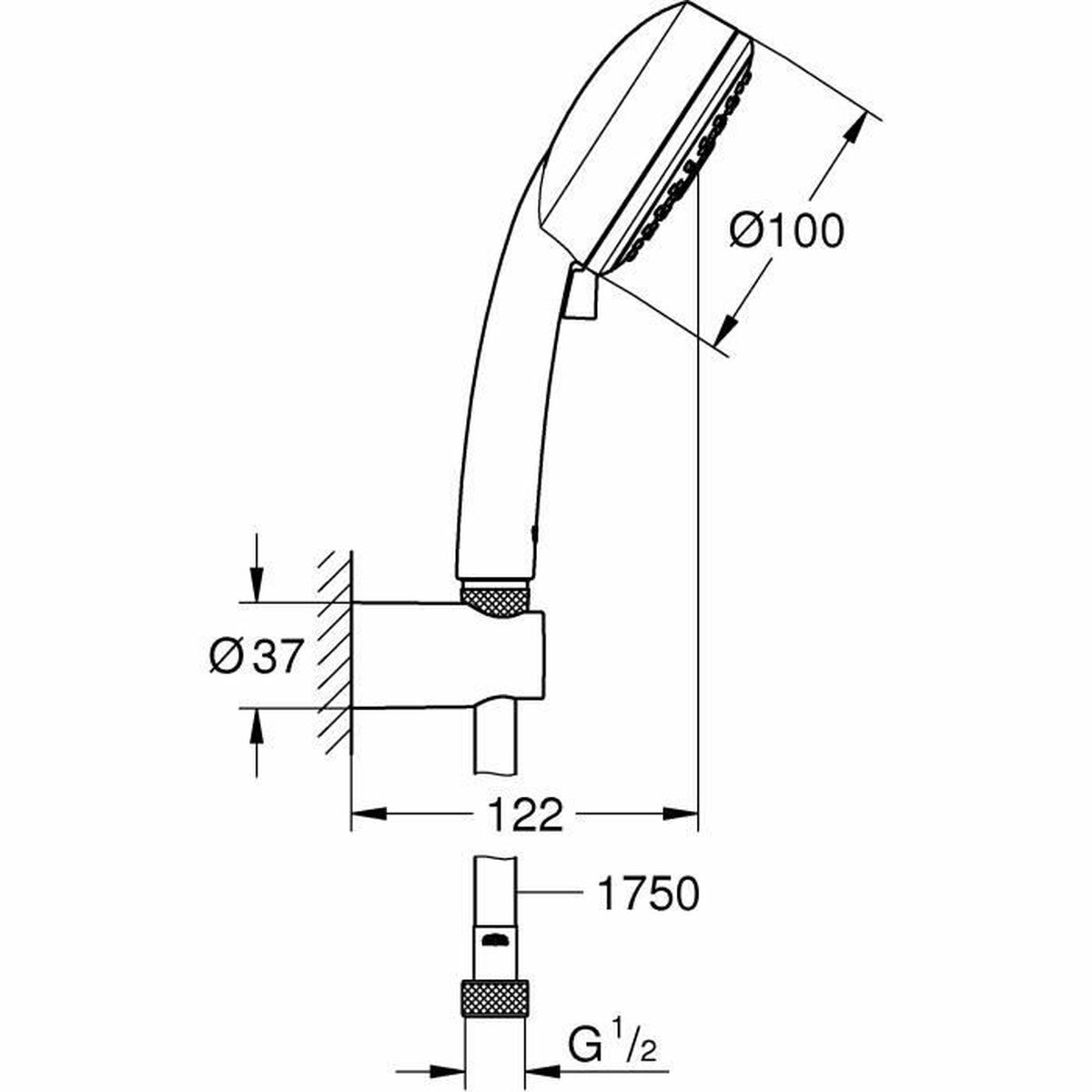Duschset Grohe Vitalio Comfort 100 Röd Grå - 2